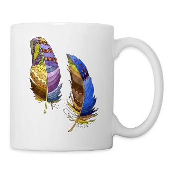 Feder - Tasse - Weiß - Rechts