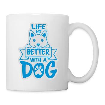 better with a dog - Tasse - Weiß - Rechts
