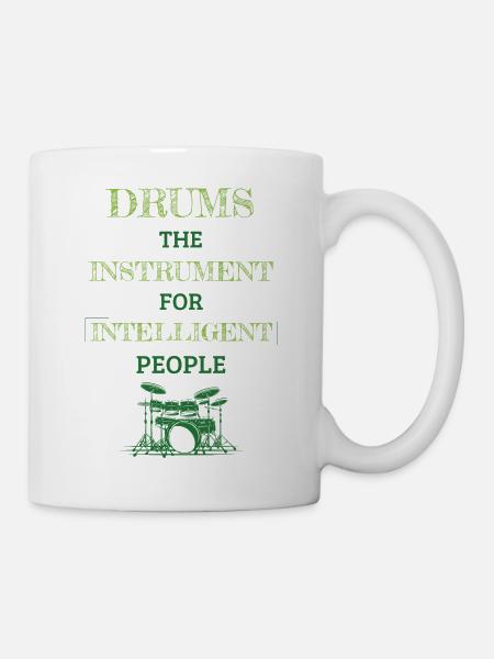 Drums Instrument For Intelligent People Retro Lime - Tasse - Weiß