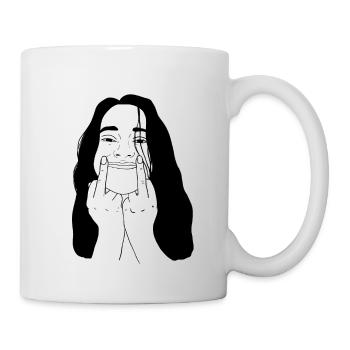 Doigt sourire - Mug blanc - blanc - Droite