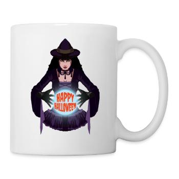 Scary Witch Crystal Ball Happy Halloween Costume - Mug - white - Right