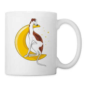 Lévrier reposant sur la lune - Mug blanc - blanc - Droite