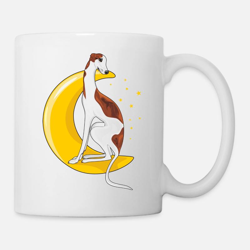Greyhound resting on the moon - Mug - white