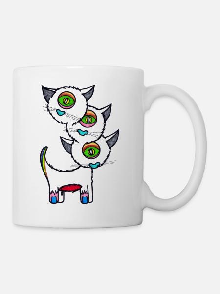 Drei Katzen - Tasse - Weiß