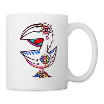 Weißer Papagei - Tasse - Weiß - Rechts