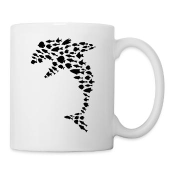 Delphin Fische Meeres Fisch - Tasse - Weiß - Rechts