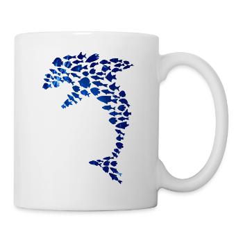 Dolphin School of Fish Sea Ocean Fish - Mug - white - Right