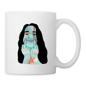 Doigt sourire - Mug blanc - blanc - Droite