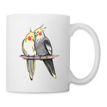 Corella Parrot Parakeet Cockatiel Red Cheeks - Mug - white - Right