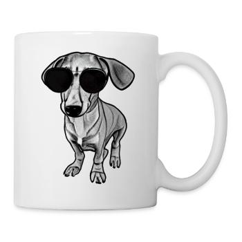 Chiens teckels avec lunettes de soleil motif cool 3 - Mug blanc - blanc - Droite