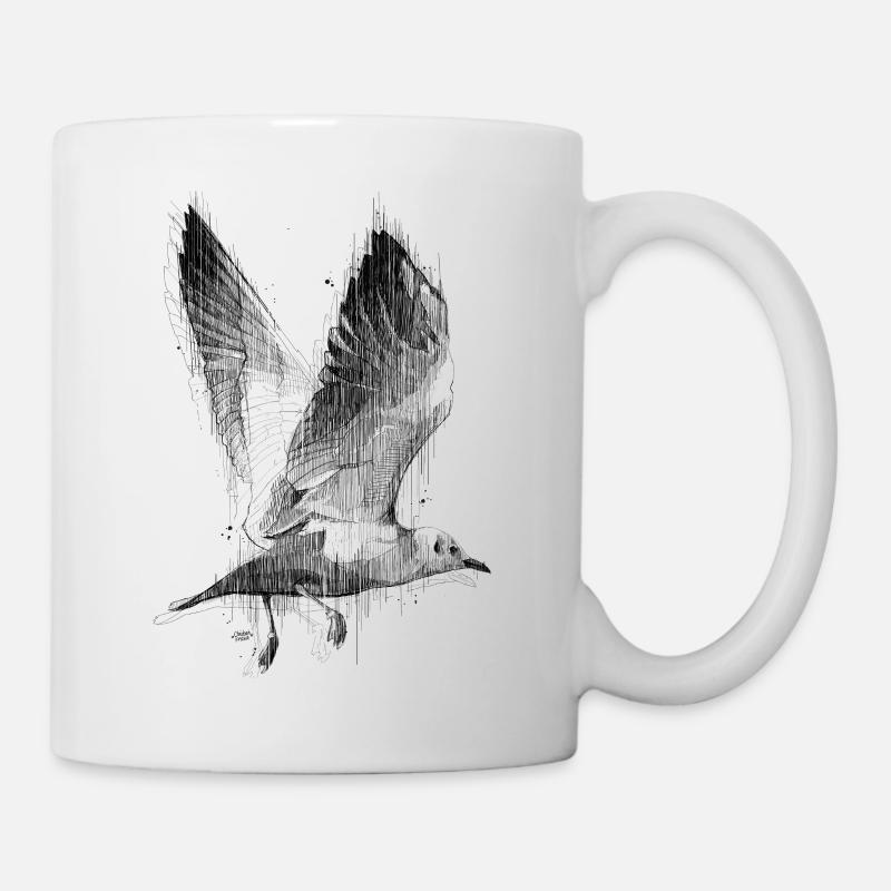 Möwe im Aufbruch - Tasse - Weiß