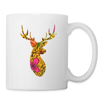 FLORAL HIRSCH - Tasse - Weiß - Rechts