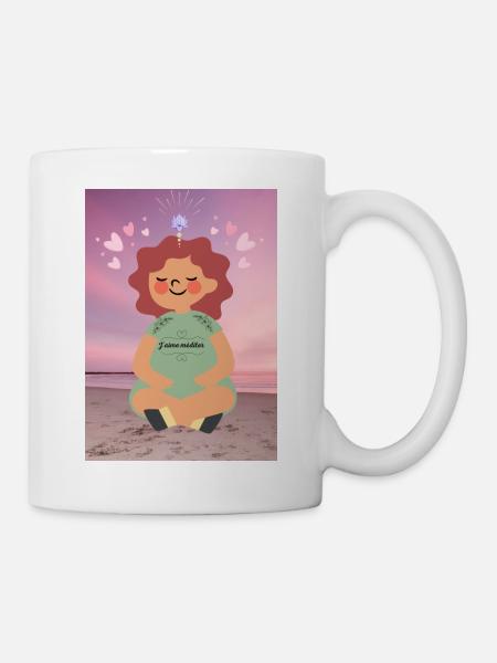 J aime méditer - Mug blanc - blanc