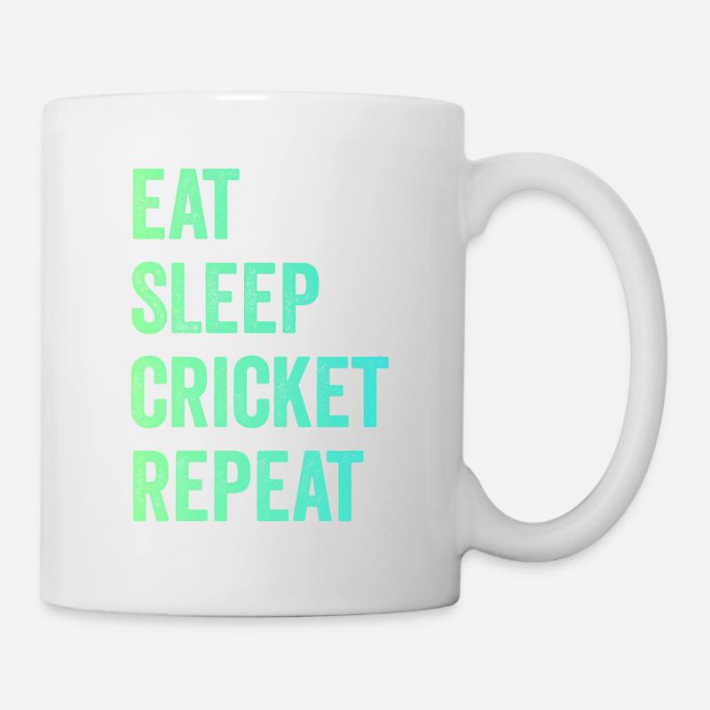 Eat Sleep Cricket repeat - Mug - white
