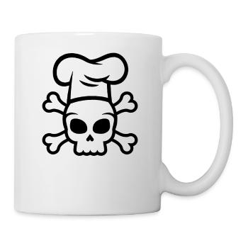 Koch Skull Chapeau de chef - Mug blanc - blanc - Droite