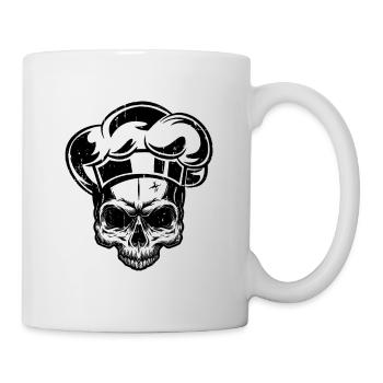 Koch Skull Chapeau de chef - Mug blanc - blanc - Droite