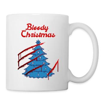 Blutige Weihnachten Fröhliche Weihnacht Horror - Tasse - Weiß - Rechts