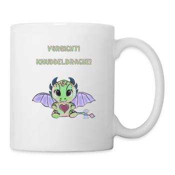 Vorsicht! Knuddeldrache - Tasse - Weiß - Rechts
