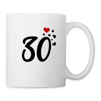 30 hearts 30th birthday anniversary - Mug - white - Right