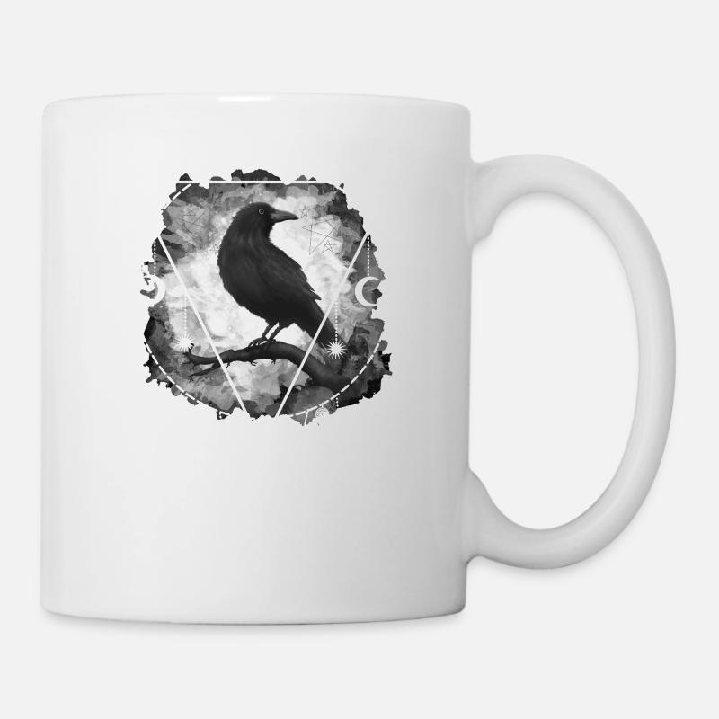 Raven Crow Gothic Occultism - Mug - white