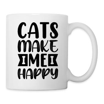Katzen machen mich glücklich - Tasse - Weiß - Rechts
