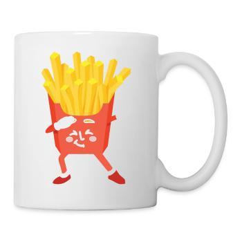 Dabbing Pommes Eine Tüte Pommes frites - Tasse - Weiß - Rechts