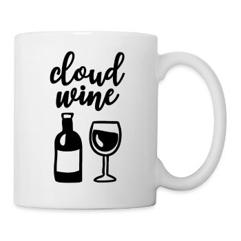 Cloud Vin Verre de vin Bouteille de vin Amateurs de vin - Mug blanc - blanc - Droite