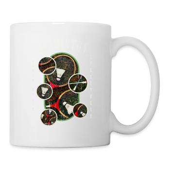 Badminton Federball Sport Spieler Vintage Retro - Tasse - Weiß - Rechts