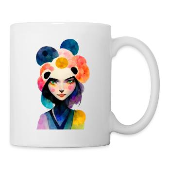 Femme asiatique en look panda - Mug blanc - blanc - Droite