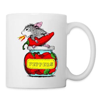 Rat and peppers - Mug - white - Right