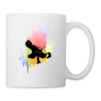Farbkleks splash of color Holi breakdance - Tasse - Weiß - Rechts