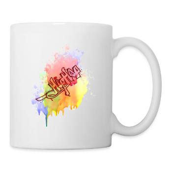 Farbkleks splash of color Holi breakdance - Tasse - Weiß - Rechts