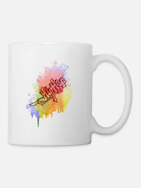 Farbkleks splash of color Holi breakdance - Tasse - Weiß