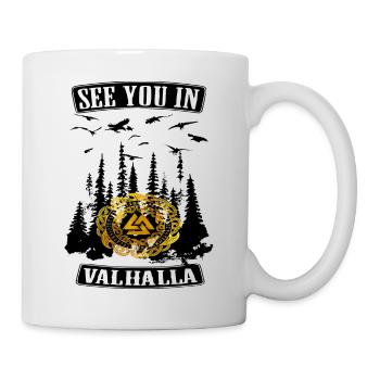 Runes Viking Valhalla nordique - Mug blanc - blanc - Droite
