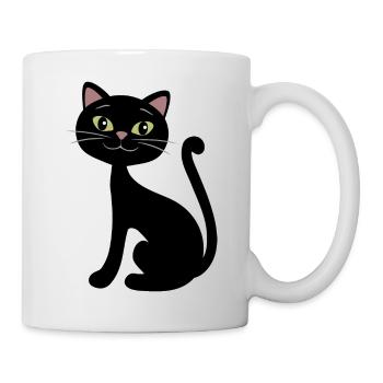 Happy black cat - Mug - white - Right