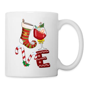 Noël, vin Noël, vin rouge vin drôle vin vin - Mug blanc - blanc - Droite