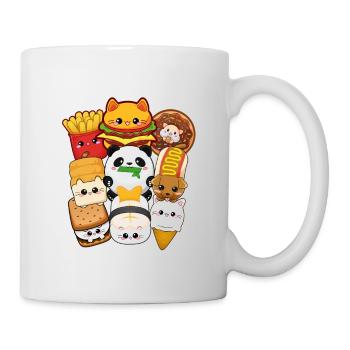 moodrush Design Kawaii Cat Fast Food Print - Mug - white - Right