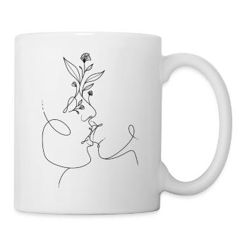 One Line Kuss - Tasse - Weiß - Rechts