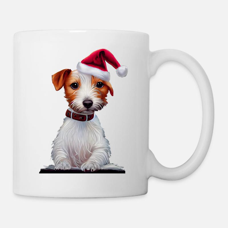 Jack Russell Noël - Mug blanc - blanc