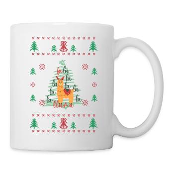 Weihnachten Lama hässlicher Pullover lustige Tiere - Tasse - Weiß - Rechts
