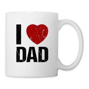 I love Dad Daddy Heart Papa Dad - Mug - white - Right