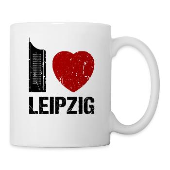 I love Leipzig Skyline Hochhaus Stadt Leipzig - Tasse - Weiß - Rechts