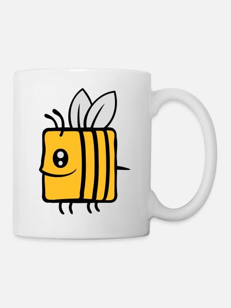 Quadratische kleine süße Biene - Tasse - Weiß
