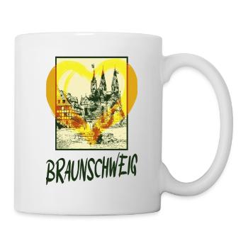 Braunschweig Deutschland Stadt Skyline Herz Liebe - Tasse - Weiß - Rechts