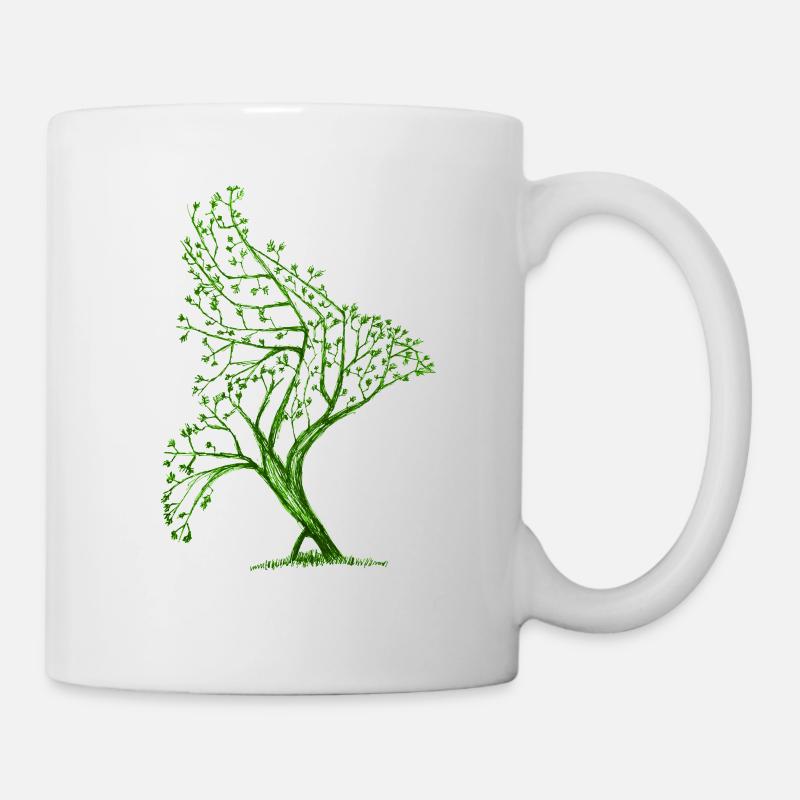 Forme d’oiseau d’arbre - Mug blanc - blanc