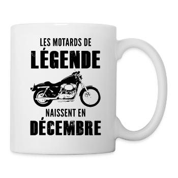 cadeau anniversaire motard / née en décembre - Mug blanc - blanc - Droite