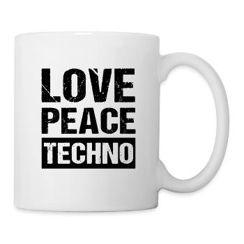 Love Peace Techno - Tasse - Weiß - Rechts