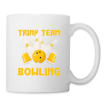 Mein Trink Team Hat ein Bowling Problem Strike Pin - Tasse - Weiß - Rechts