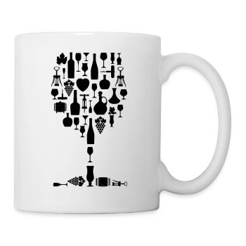 Wine Wine Glass Wine Lovers - Mug - white - Right