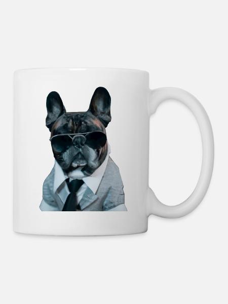 Mignon tyran de style mafia français bouledogue - Mug blanc - blanc